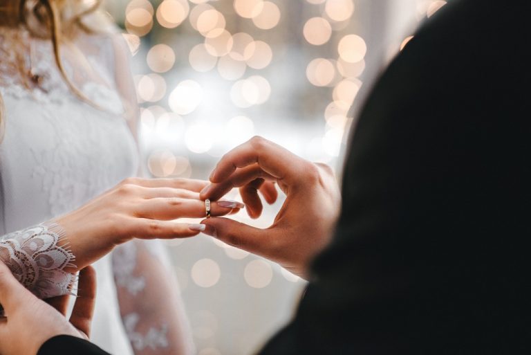 bride and groom on their wedding day