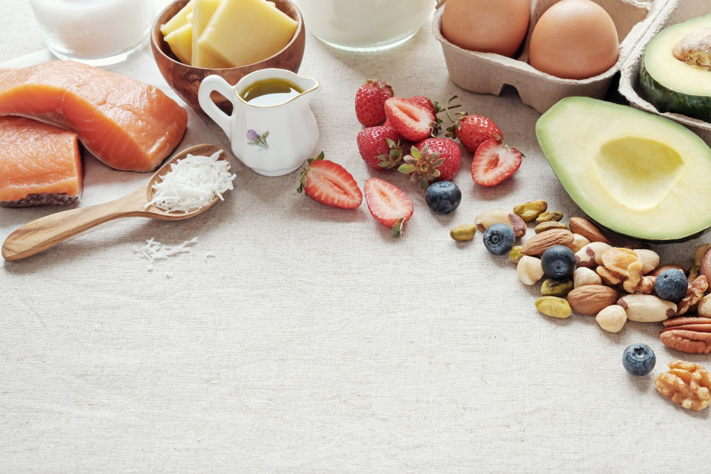 Fruits and nuts on a table