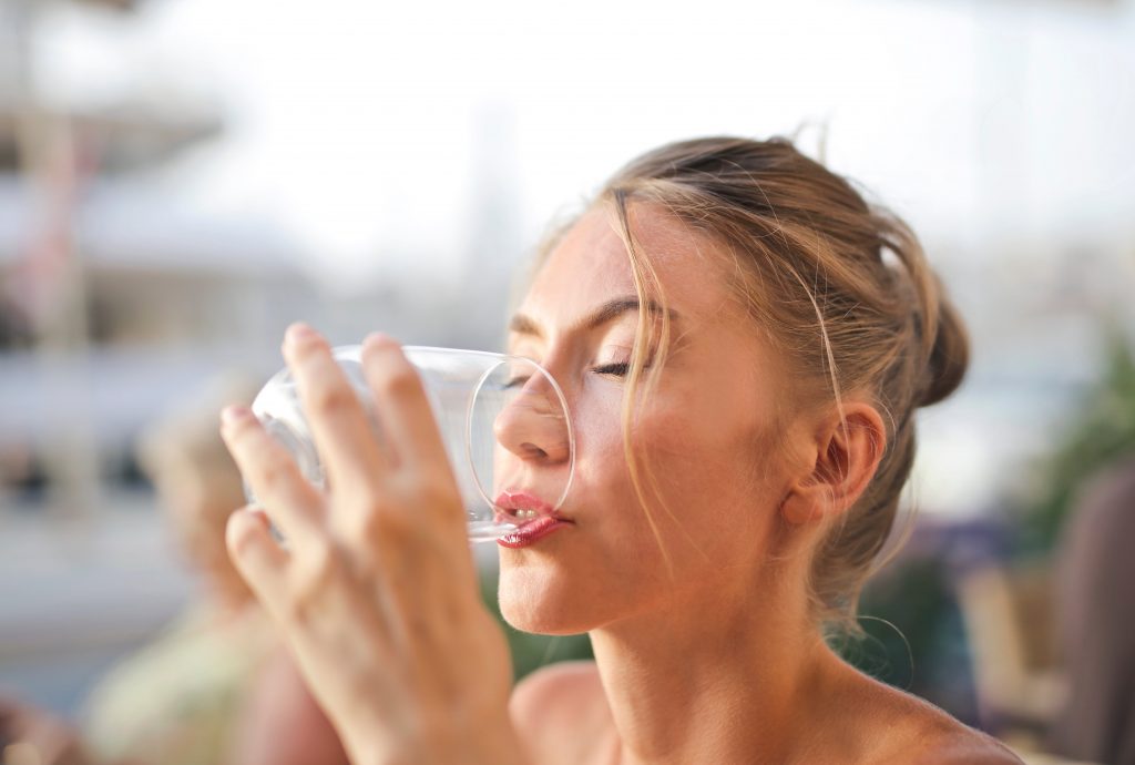 Woman drinking water